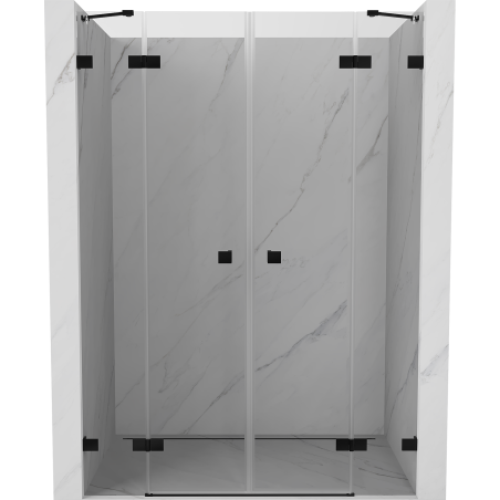 Mexen Lunar Duo sprchové dveře otevírací 140 cm, průhledné, černé - 834D-140-000-70-00
