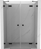 Mexen Lunar Duo sprchové dveře otevírací 140 cm, průhledné, černé - 834D-140-000-70-00