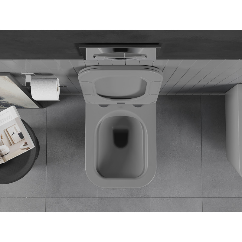 Mexen Teo wc mísa Rimless s pomalu klesající deskou slim, duroplast, světle šedá matná - 30854061