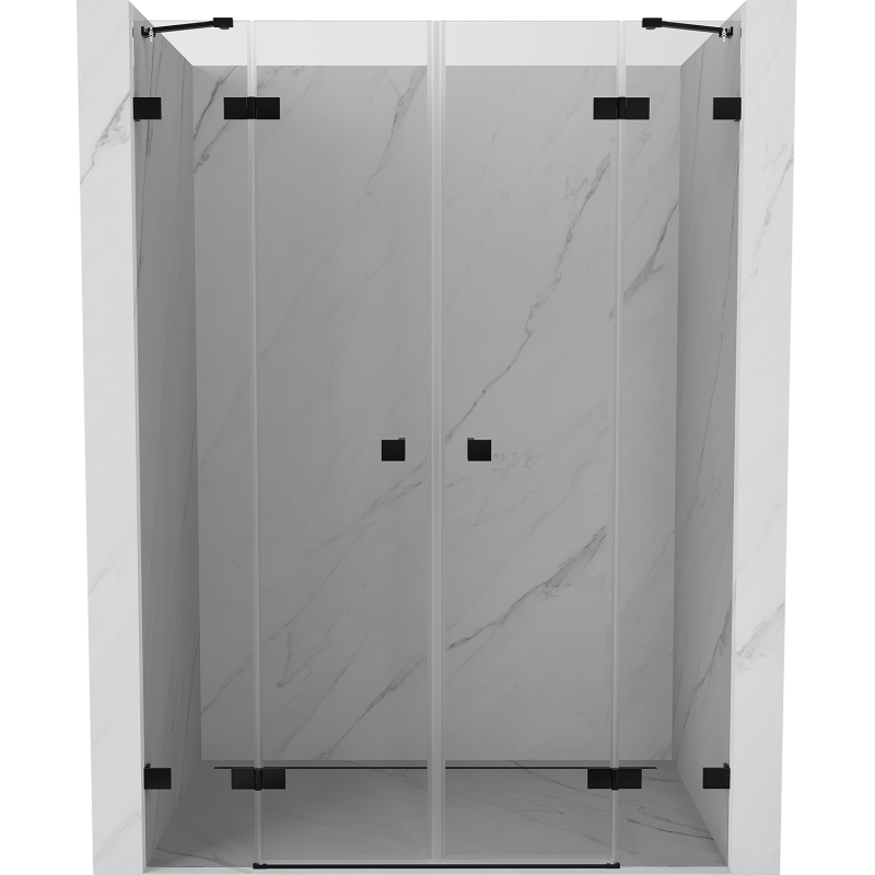 Mexen Lunar Duo sprchové dveře otočné 160 cm, transparentní, černé - 834D-160-000-70-00