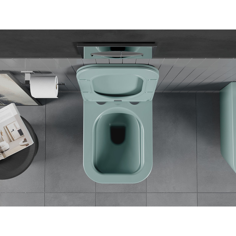 Mexen Teo WC mísa Rimless se zpomaleným sklápěním slim, duroplast, světle zelená mat - 30854048