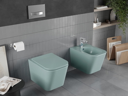 Mexen Teo wc mísa Rimless se záchodovým prkýnkem soft-close slim, duroplast, světle zelená mat - 30854048