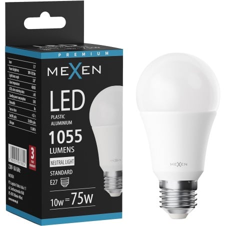 Mexen Nova Žárovka LED E27, A60, 10W, Neutrální - 4000K, 1055 lm - L100-E27-1040-01