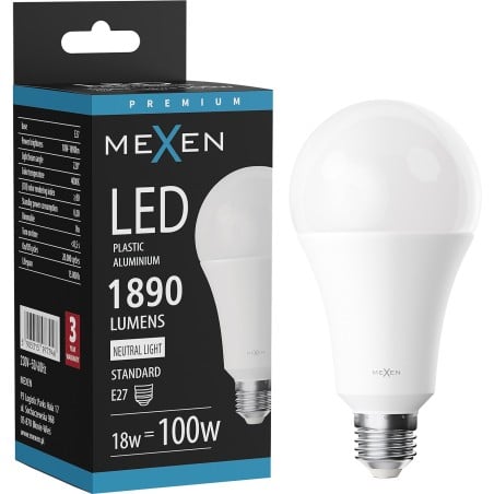 Mexen Nova LED žárovka E27, A70, 18W, Neutrální - 4000K, 1890 lm - L100-E27-1840-01