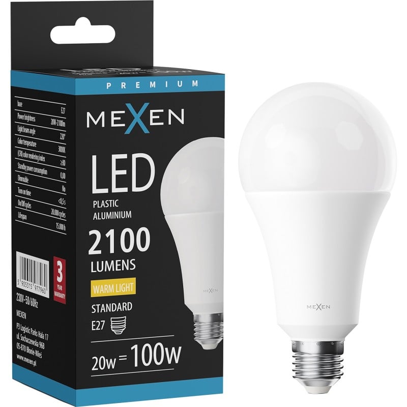 Mexen Nova Žárovka LED E27, A70, 20W, Teplá - 3000K, 2100 lm - L100-E27-2030-01