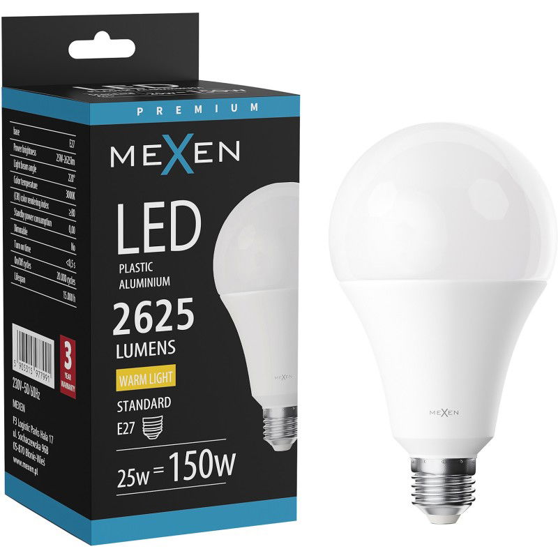 Mexen Nova LED žárovka E27, A95, 25W, Teplá - 3000K, 2625 lm - L100-E27-2530-01