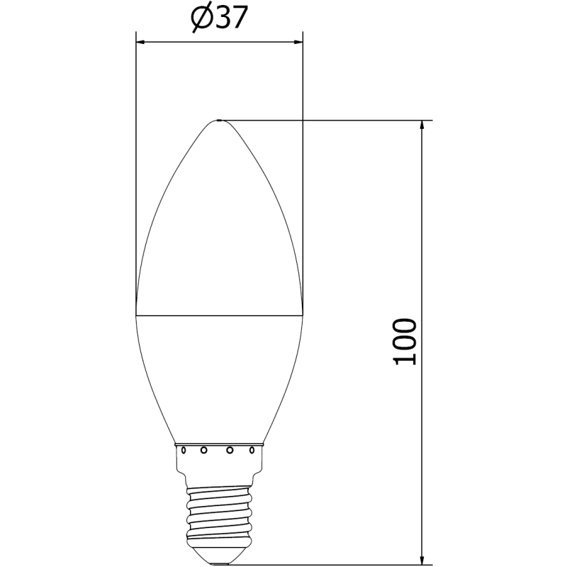Mexen Nova LED žárovka E14, C37, 5W, Studená - 6500K, 525 lm - L102-E14-0565-01