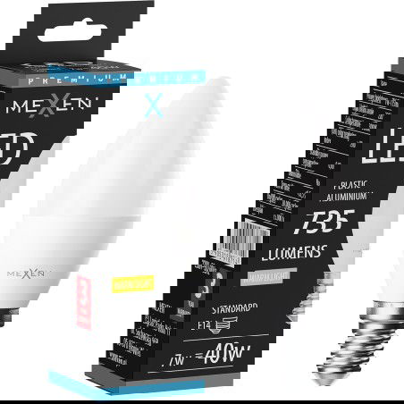Mexen Nova LED žárovka E14, C37, 7W, Teplá - 3000K, 735 lm - L102-E14-0730-01