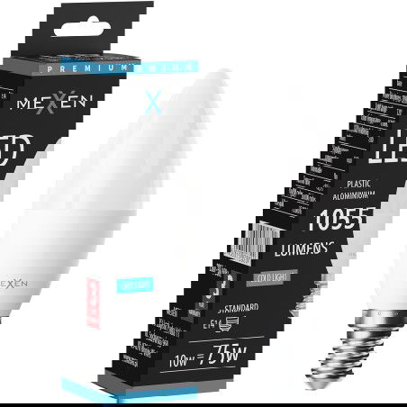 Mexen Nova LED žárovka E14, C37, 10W, Studená - 6500K, 1055 lm - L102-E14-1065-01