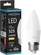 Mexen Nova LED žárovka E27, C37, 5W, Teplá - 3000K, 525 lm - L102-E27-0530-01