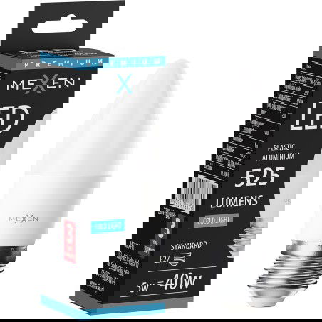 Mexen Nova LED žárovka E27, C37, 5W, Studená - 6500K, 525 lm - L102-E27-0565-01