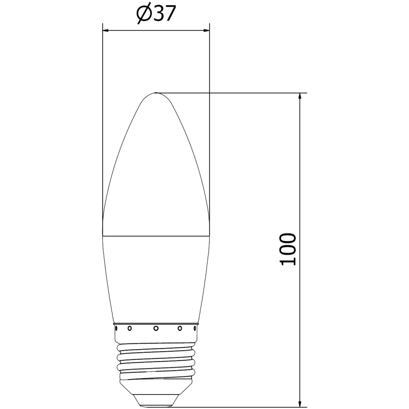 Mexen Nova LED žárovka E27, C37, 8W, Teplá - 3000K, 840 lm - L102-E27-0830-01