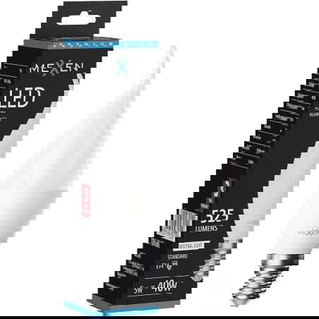 Mexen Nova LED žárovka plamen E14, C37, 5W, Neutrální - 4000K, 525 lm - L106-E14-0540-01