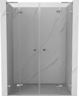 Mexen Lunar L Duo pantové sprchové dveře 160 cm, transparentní, chrom - 834DL-160-000-01-00