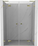 Mexen Lunar L Duo sprchové dveře otvírací 140 cm, transparentní, zlaté - 834DL-140-000-50-00