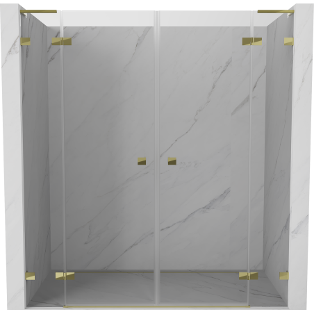 Mexen Lunar L Duo sprchové dveře otočné 190 cm, transparentní, zlaté - 834DL-190-000-50-00