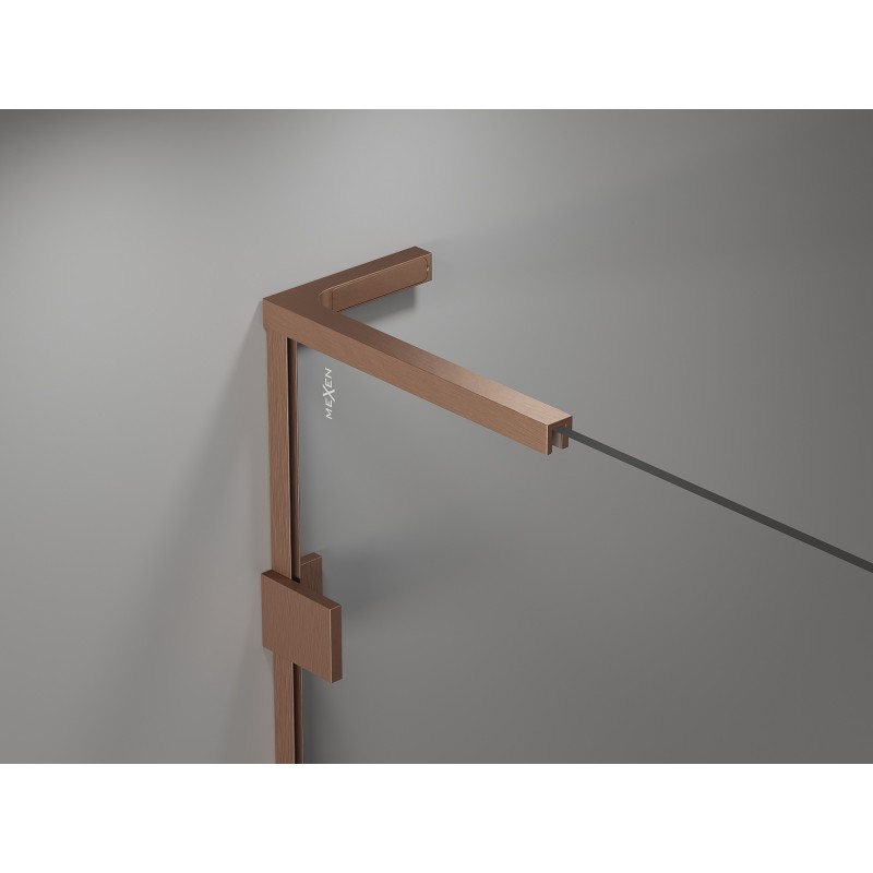 Mexen Lunar L Duo dveře sprchové otočné 150 cm, transparentní, kartáčovaná měď - 834DL-150-000-65-00