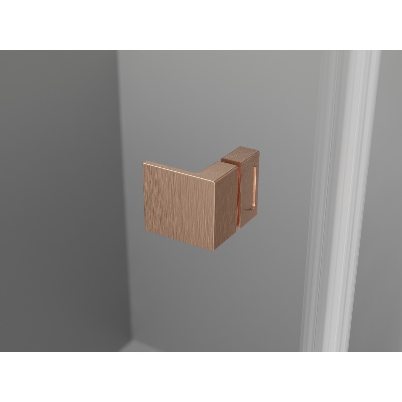 Mexen Lunar L Duo sprchové dveře s otvíráním 200 cm, transparentní, kartáčovaná měď - 834DL-200-000-65-00