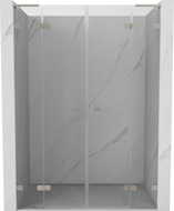 Mexen Lunar L Duo sprchové dveře, otvíravé, 150 cm, průhledné, kartáčovaný nikl - 834DL-150-000-97-00