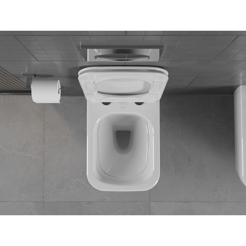 Mexen Stella wc mísa bezokrajová s pomalu padajícím sedátkem slim, duroplast, bílá lesk - 30680900