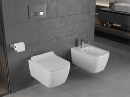 Mexen Stella WC mísa Rimless se sedátkem pomalu padající slim, duroplast, bílý lesk - 30680800