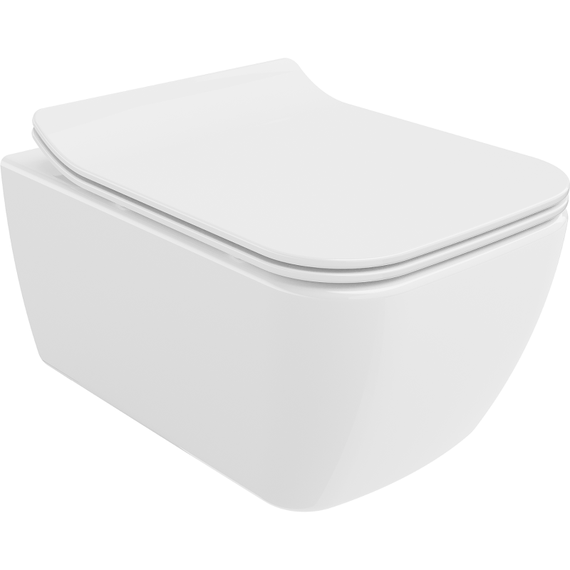 Mexen Stella WC mísa Rimless se sedátkem pomalu padající slim, duroplast, bílý lesk - 30680800