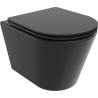 Mexen Rico WC mísa Rimless s pomalu padající deskou slim, duroplast, Matná černá - 30721085