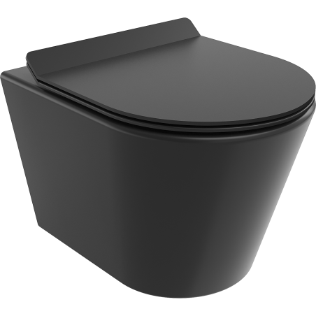 Mexen Rico WC mísa Rimless s pomalu sklápěcím tenkým sedátkem, duroplast, černá mat - 30720185