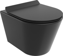 Mexen Rico WC mísa Rimless s pomalu sklápěcím tenkým sedátkem, duroplast, černá mat - 30720185