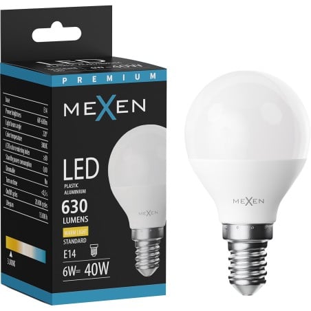 Mexen Nova LED žárovka E14, G45, 6W, Teplá - 3000K, 630 lm - L101-E14-0630-01