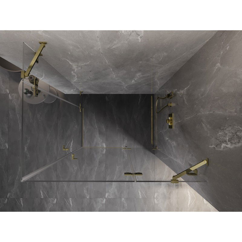 Mexen Lunar Duo sprchový kout dvoukřídlé dveře pravé 100 x 80 cm, čirý, zlatý - 834-100P-080L-50-00
