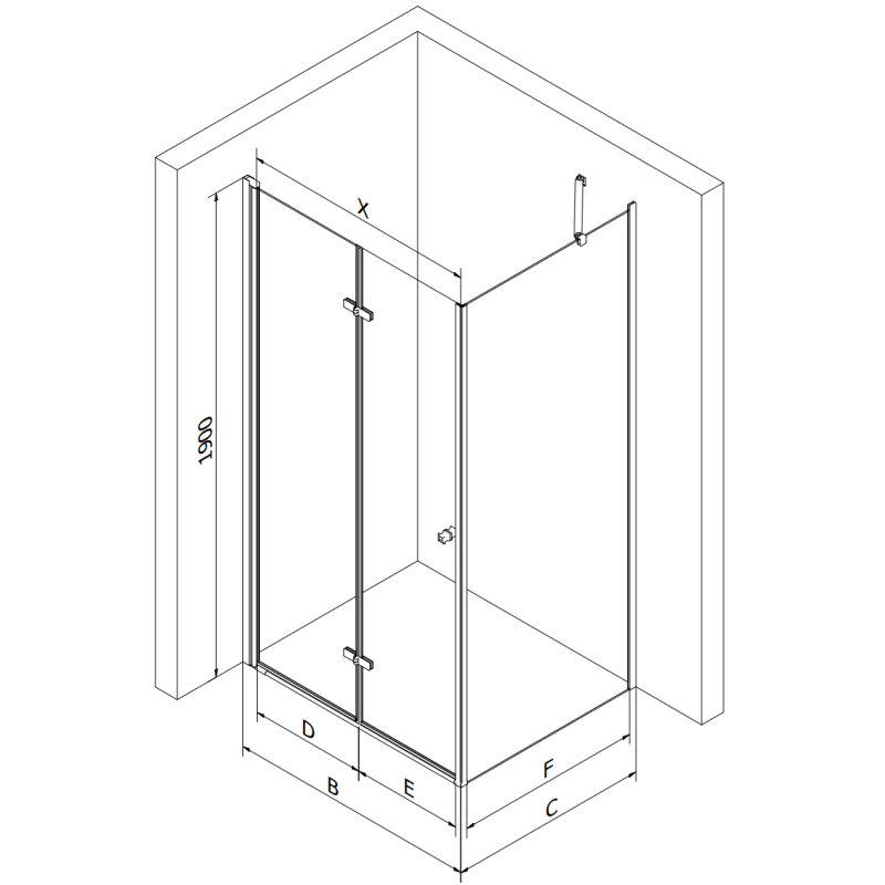 Mexen Lima skládací sprchová kabina 100 x 80 cm, transparentní, chrom + vanička Flat, černý - 856-100-080-01-00-4070