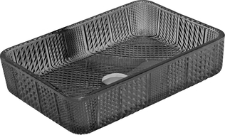 Mexen Akra skleněné nástěnné umyvadlo 46 x 33 cm, černé - 24024670