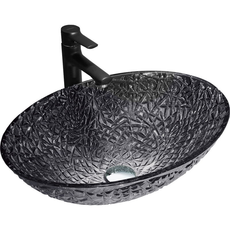 Mexen Goa skleněné umyvadlo na desku 50 x 36 cm, černé - 24085070