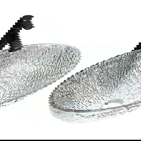 Mexen Goa skleněné umyvadlo na desku 50 x 36 cm, transparentní - 24085000