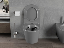 Mexen Rico WC mísa Rimless se sedátkem softclose slim, duroplast, tmavě šedá matná - 30724071