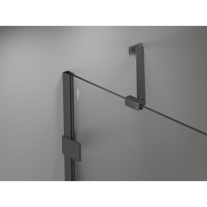 Mexen Lunar Duo sprchový kout s pravými otevíracími dveřmi 100 x 85 cm, transparentní, gun gray kartáčovaný