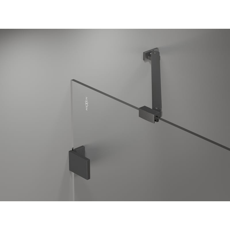 Mexen Lunar Duo sprchový kout s pravými otevíracími dveřmi 100 x 85 cm, transparentní, gun gray kartáčovaný