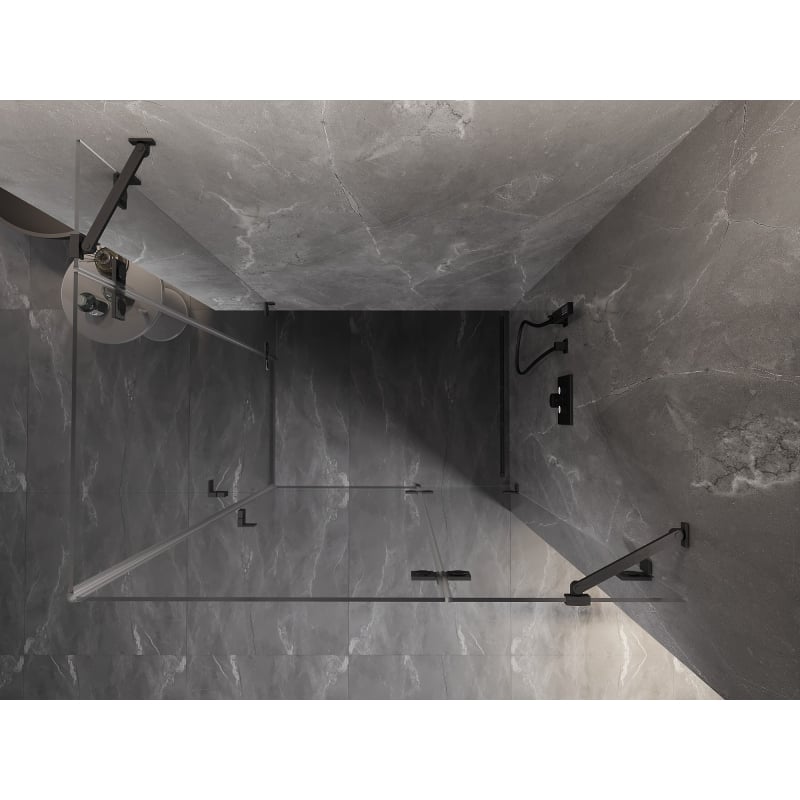 Mexen Lunar Duo sprchový kout s pravými otevíracími dveřmi 100 x 85 cm, transparentní, gun gray kartáčovaný