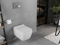 Mexen Elis WC mísa Rimless s pomalu klesající deskou slim, duroplast, bílý lesk - 30910700