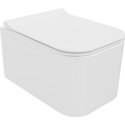 Mexen Elis WC mísa Rimless s pomalu padající deskou slim, duroplast, Bílá - 30910700