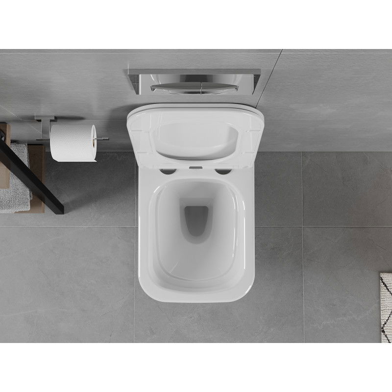 Mexen Elis WC mísa Rimless s pomalu uzavíratelným tenkým sedátkem, duroplast, bílý lesk - 30910600