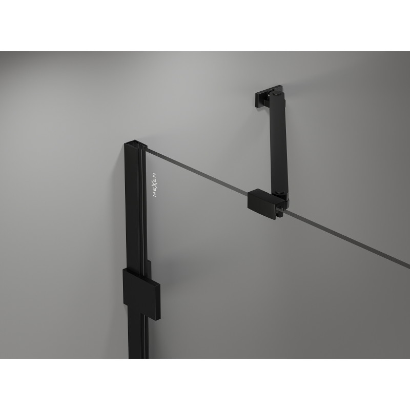 Mexen Lunar Duální sprchový kout s pravými otevíracími dveřmi 85 x 80 cm, čirý, černý - 834-085P-080L-70-00