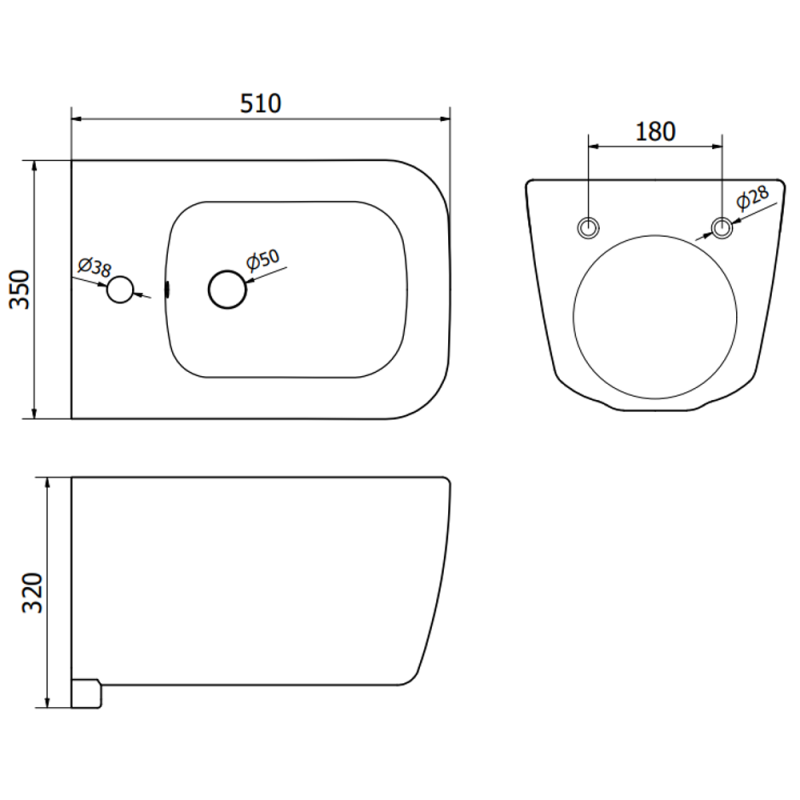 Mexen Stella závěsné bidet, bílý - 35685100