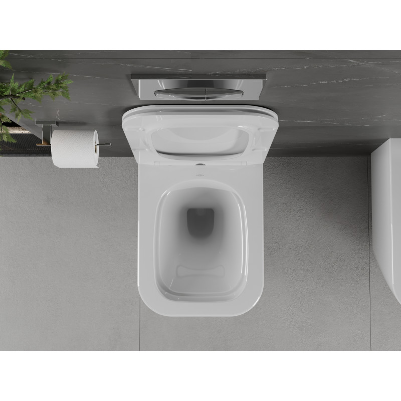 Mexen Madox WC mísa Rimless s pomalu padajícím slim sedátkem, duroplast, bílý lesk - 30154000