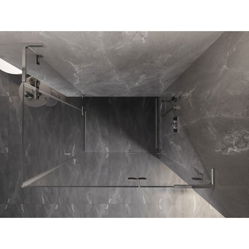 Mexen Lunar L Duo sprchová kabina otočná pravá 90 x 70 cm, průhledná, chrom - 834L-090P-070L-01-00