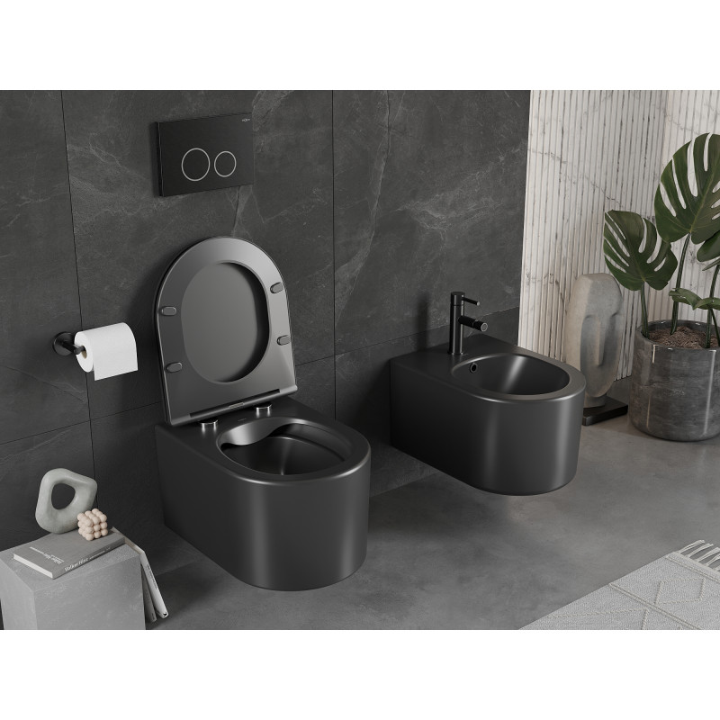 Mexen Sofia miska wc Rimless, černá mat - 3354XX85