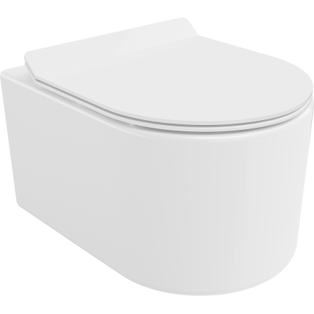 Mexen Sofia WC mísa Rimless s pomalu se zavírajícím tenkým sedátkem, duroplast, bílý lesk - 30540100