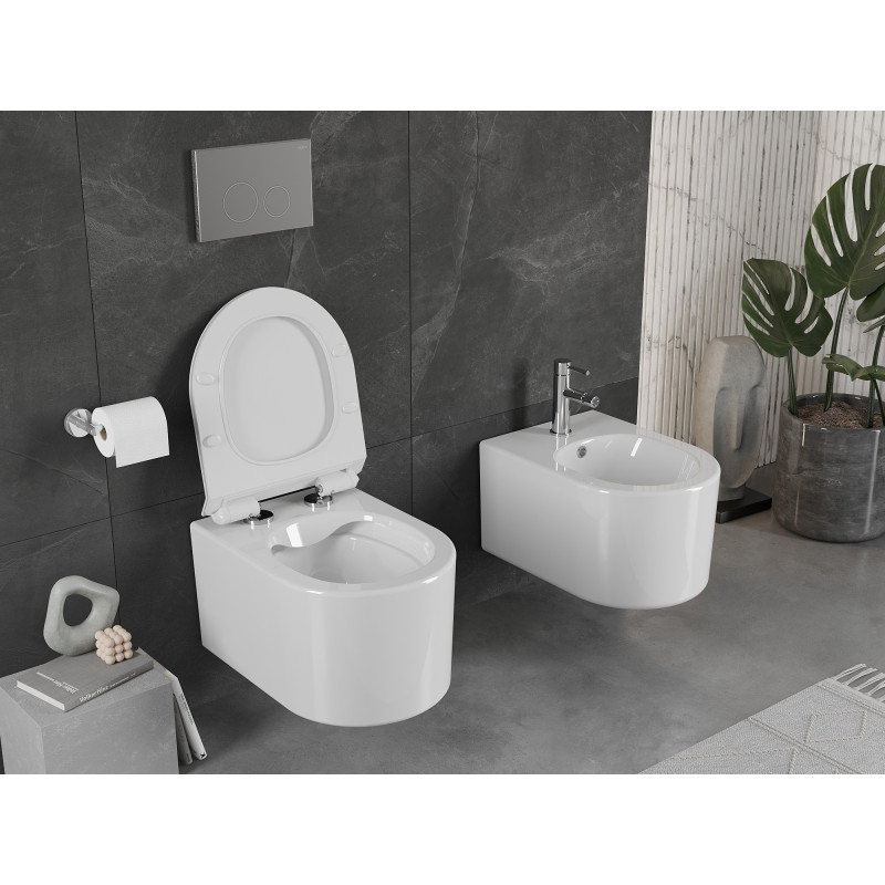 Mexen Sofia WC mísa Rimless s pomalu padajícím prkénkem slim, duroplast, bílý lesk - 30540100