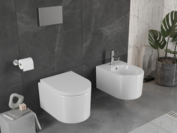 Mexen Sofia WC mísa Rimless s pomalu klesajícím tvrdým sedátkem, duroplast, bílý lesk - 30540200